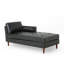 Chaise longue touffetée en similicuir à accoudoirs carrés droits-1170153827