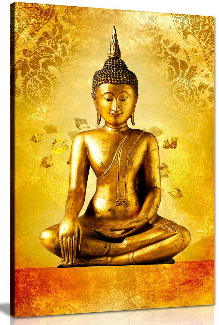Buddha Statue God Zen - Wrapped Canvas Print