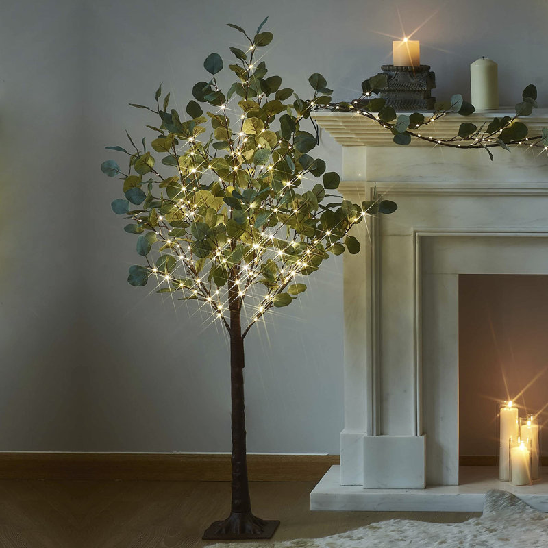 4 ft Lighted Eucalyptus Tree with 160 LEDs