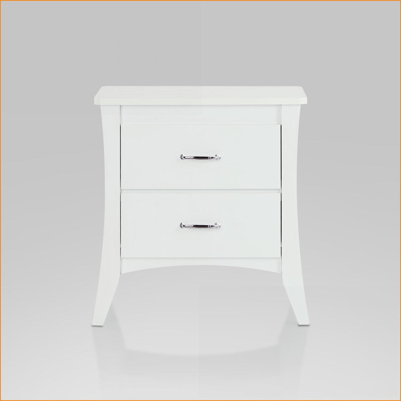 Table basse à finition blanche avec pieds fuselés et 2 tiroirs, rangement peu encombrant pour le salon