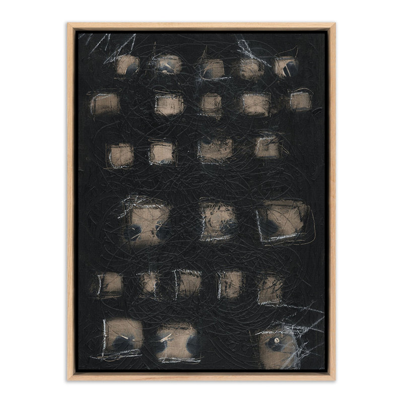 Squared up by Jamie Beckwith - Floater Frame Print on Canvas, 40" H x 40" W, White Oak Framed