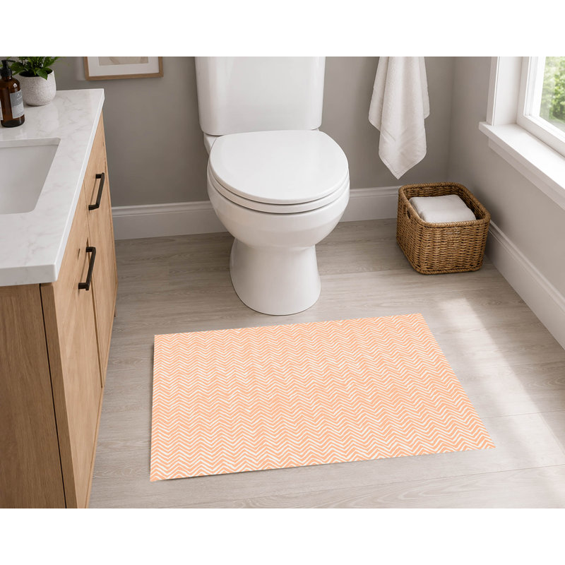 Tapis de toilette rectangulaire antidérapant à chevrons