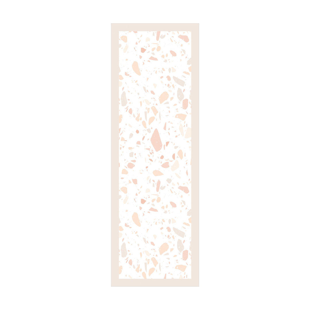 Vinyl-Teppich - Detailliertes Terrazzo Muster Venezia Mit Rahmen