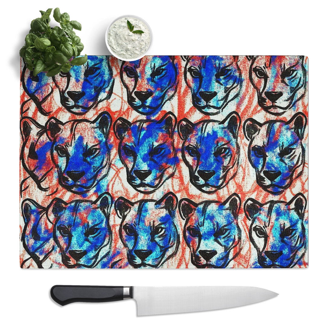 Panther Pattern  Glass Chopping Board