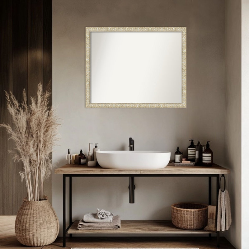 Miroir mural de salle de bain Lila, Argent argent, 24,5 po x 30,5 po