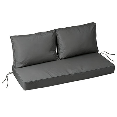 Outdoor Loveseat Cushion Set, 48" X 24" Bench Swing Cushions With Replaceable Cover, Waterproof & Fade-proof Patio Furniture Couch Cushion