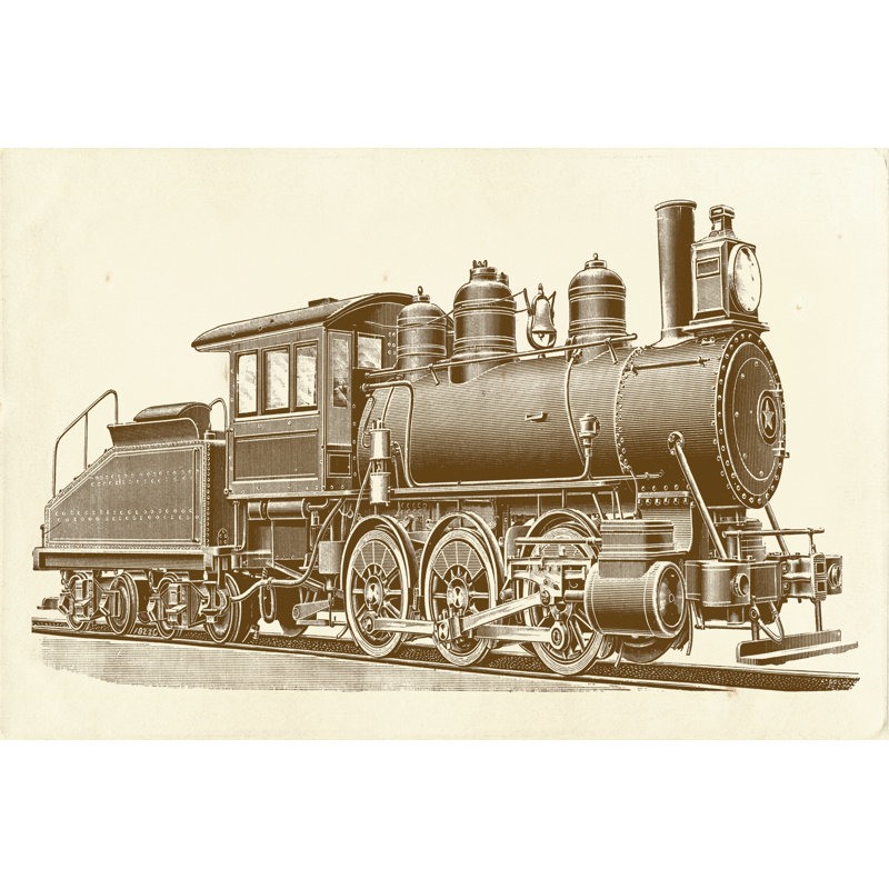 Train Engine IV - Wrapped Canvas Print, 30cm H x 46cm W
