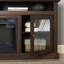 Meuble télé contemporain avec foyer encastrable 18 po, l 60 po x P 15,75 po, rangement ouvert et fermé, pour téléviseur de 65 po ou moins