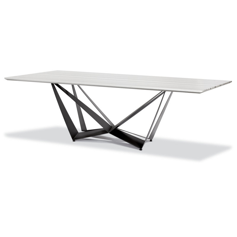 Bertella Marble Top Metal Base Dining Table
