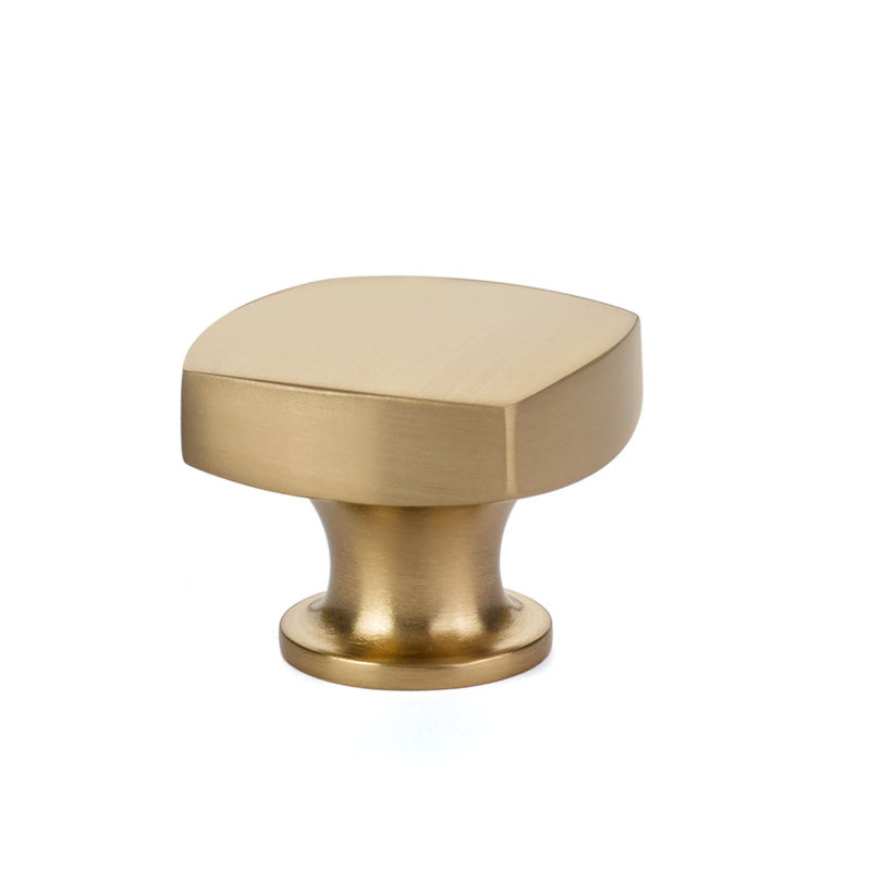 Urban Modern Square Knob, Satin Brass