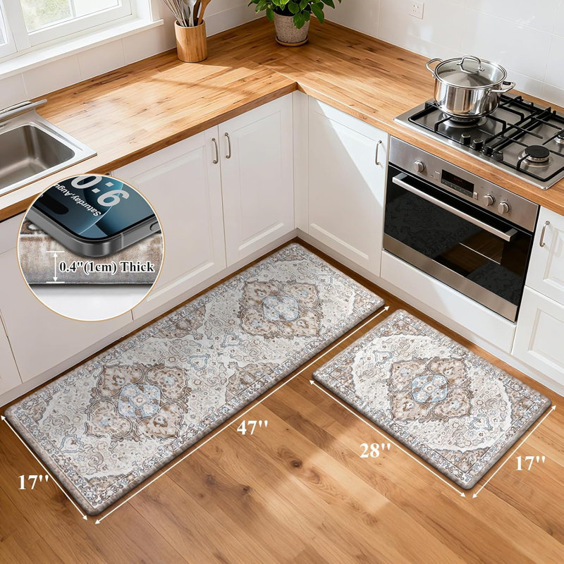 Ensemble de 2 tapis de cuisine antidérapants et antidérapants