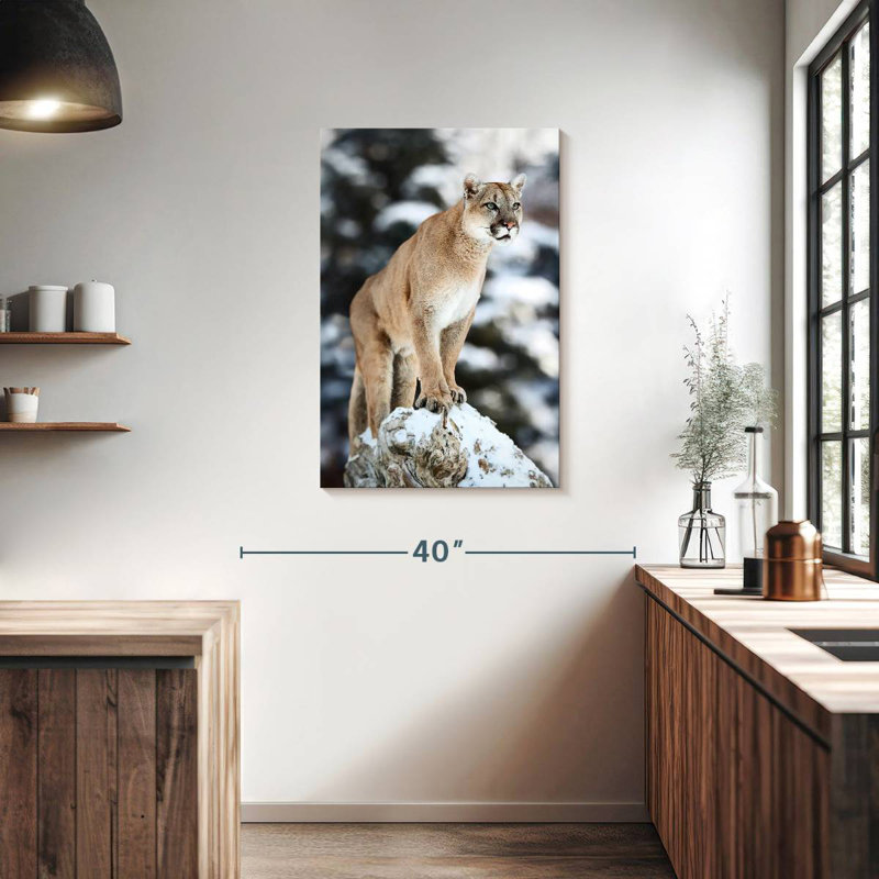 Brampt Winter Forest Cougar, 36" H x 24" W