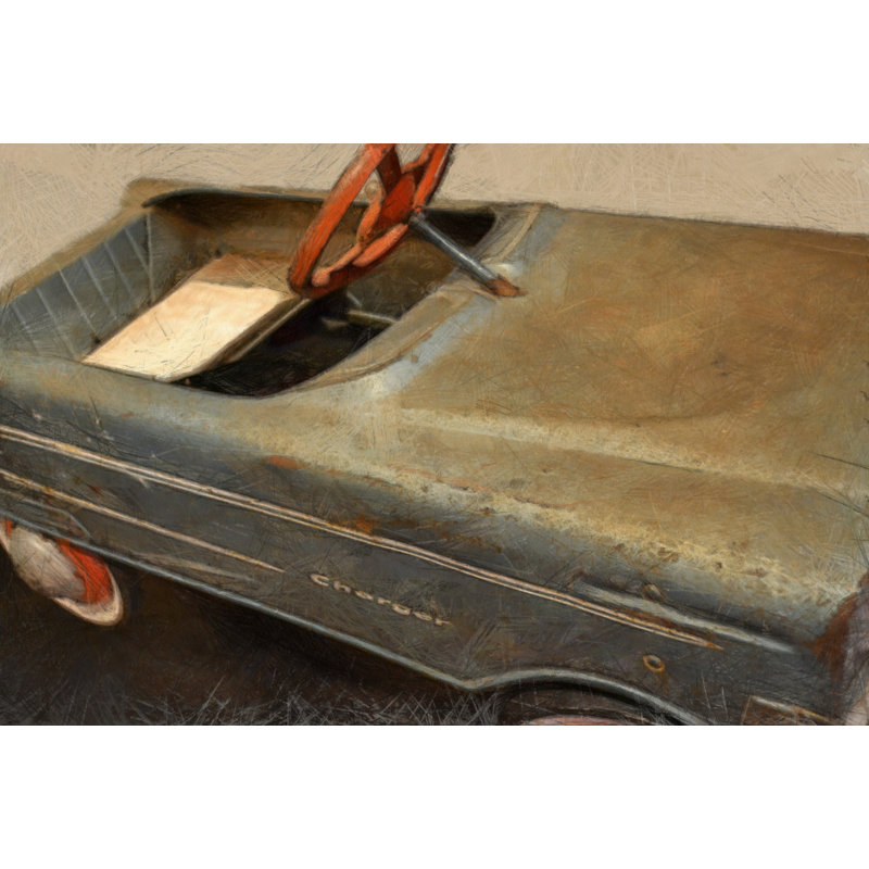 «Bikramjit charger Pedal Car» par Michelle Calkins - impression sur toile tendue, H 12 po x l 18 po