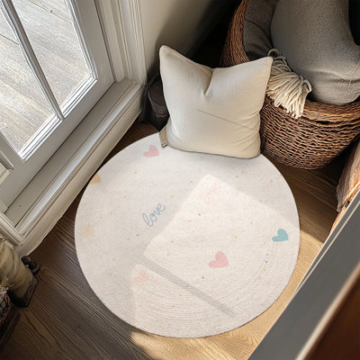 Heart Symbols of Affection Braided Rug