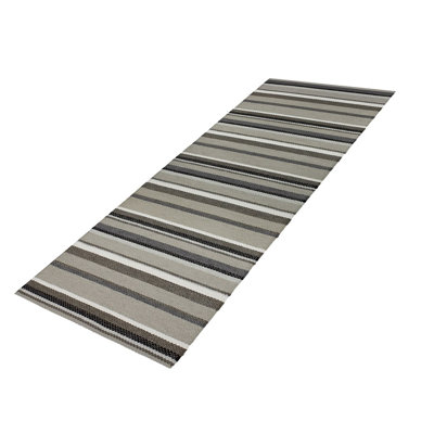 Castle Cliff Runner cm Striped Hand Woven Indoor / Outdoor Area Rug