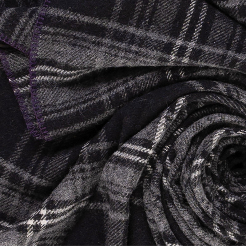 Jeté BIGTHROW, Tissu écossais noir
