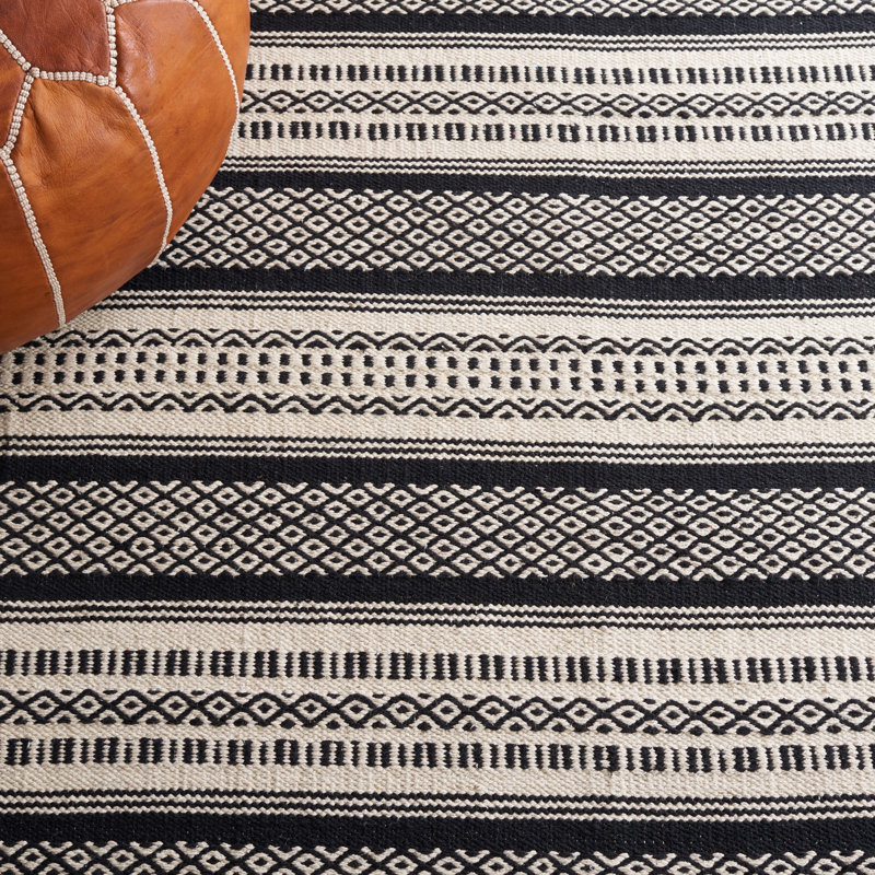 Damauri Flat Weave Cotton Striped Rug, Rectangle 5' x 8'