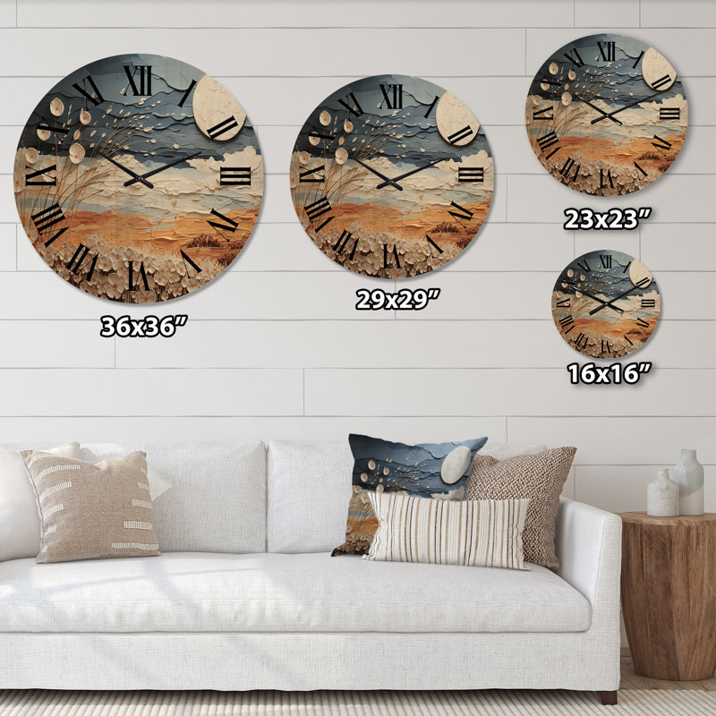 Horloge murale en bois massif Veloudo, Grand
