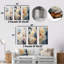 White Mums In Blue Dream - Mums, ensemble de 3 reproductions d'art en métal-113811079