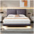 Upholstered Platform Bed with Sensor Light and 2 Large Backrests, Stylish Platform Bed with 2 sets of USB Port and Socket on each rear Bed Leg-1627273297-1627273296