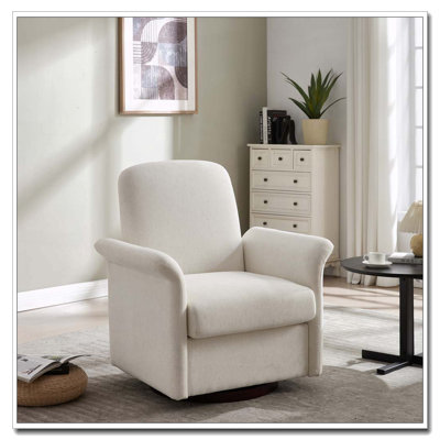 Fauteuil pivotant moderne avec base en bois