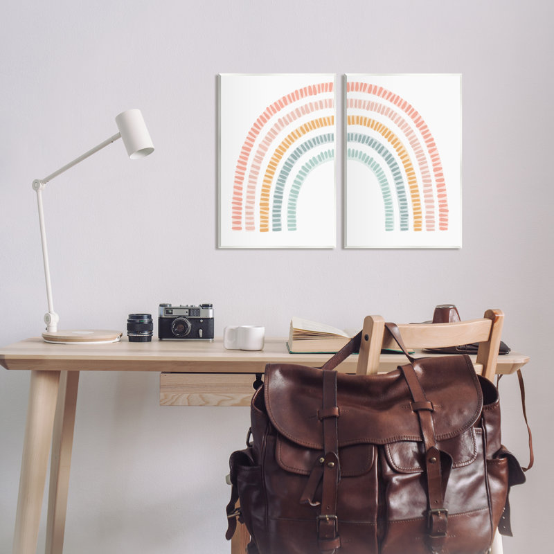 Patterned Rainbow Arches 2 Piece Wall Plaque Art Set by Lil' Rue, 19" H x 13" W x 0.5" D