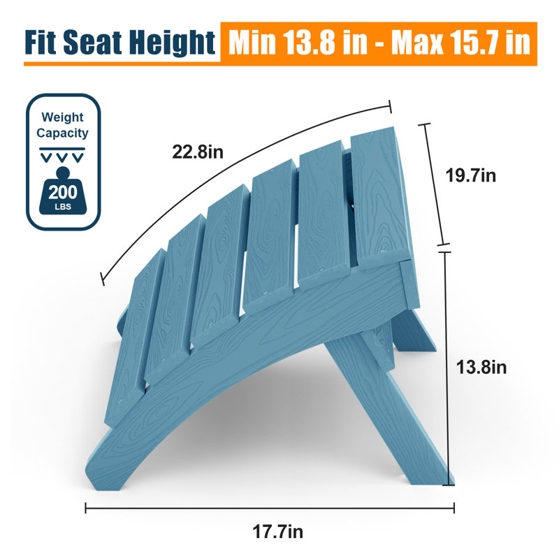 Chaise Adirondack avec repose-pieds, Bleu