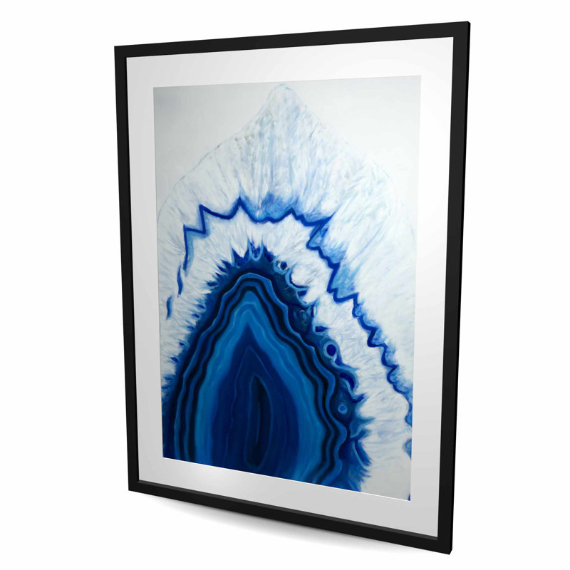 Géode en agate | Décoration intérieure matte encadrée blanche