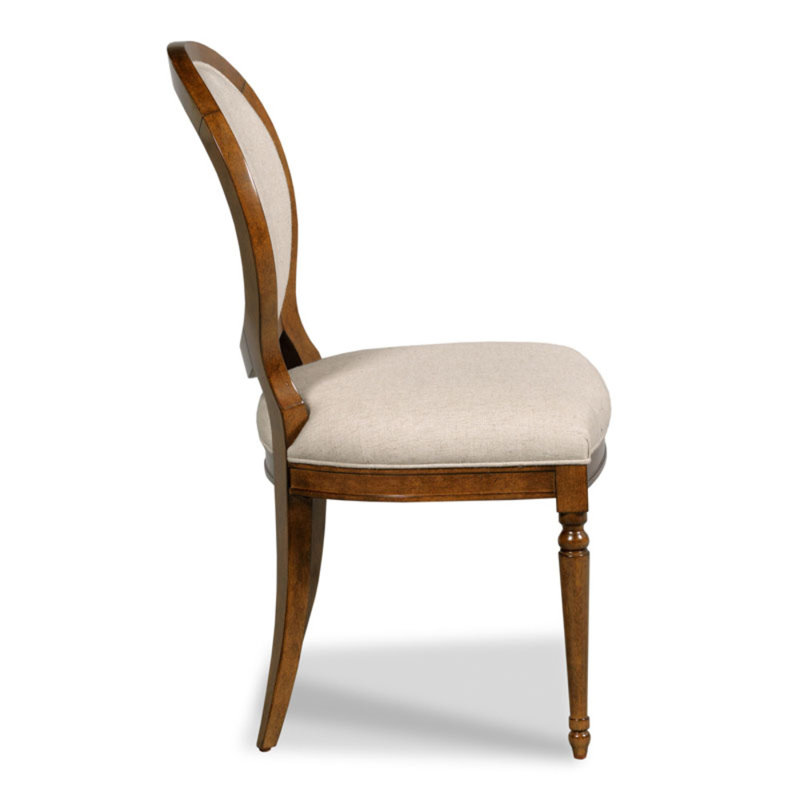 Hampton Linen Side Chair, Bordeaux