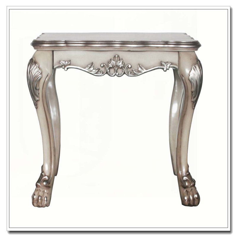 Table de bout carrée rétro blanc os