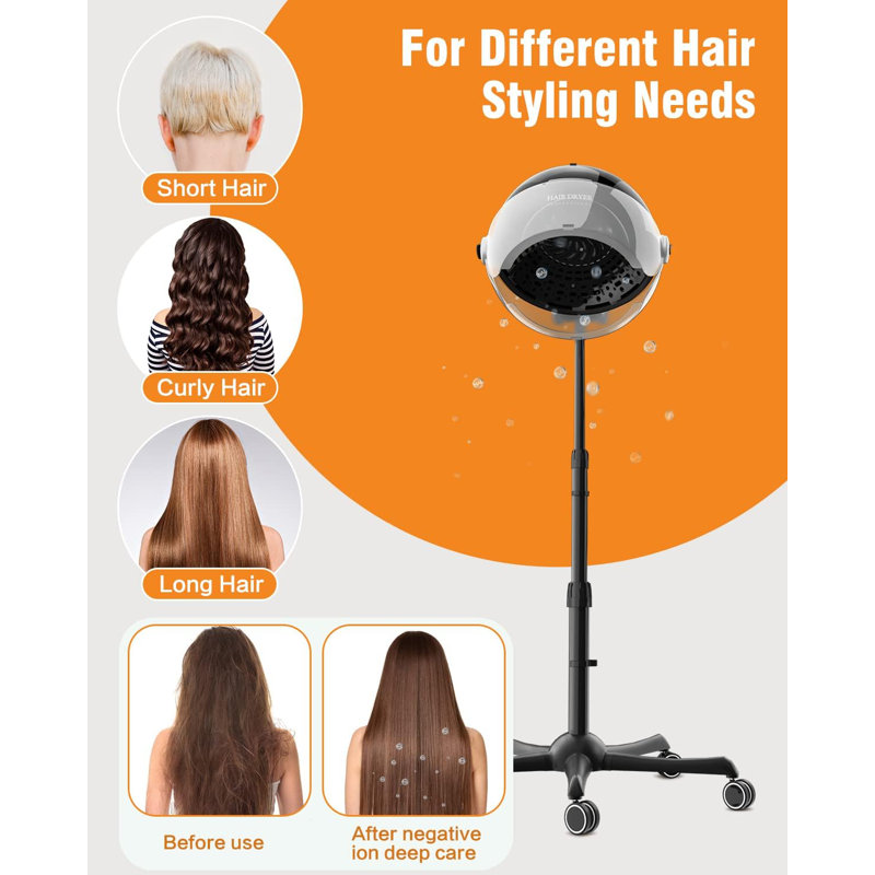 Séchoir à cheveux autoportant Ionic 1875w, Gris