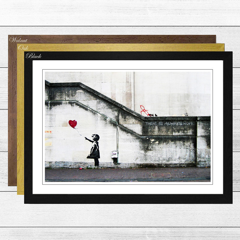 Banksy - Single Picture Frame Print, Oak