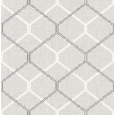 Seabrook Designs Milton Double Hexagon Unpasted Wallpaper