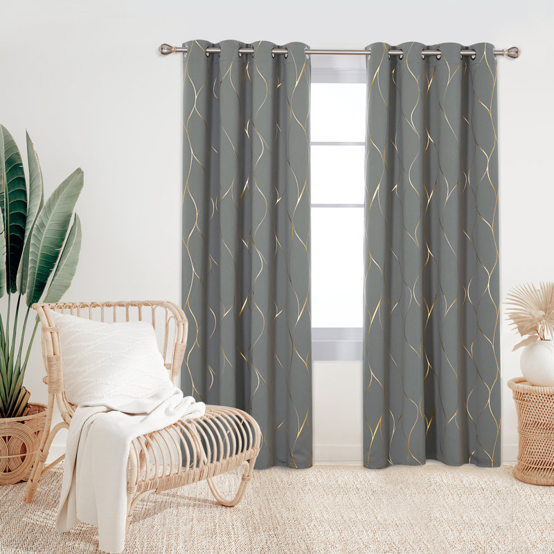 Valmar Blackout Curtain Pair, Width 168 x Drop 229cm, Light Grey