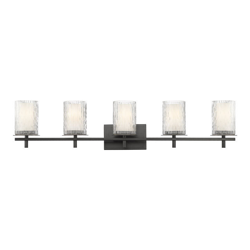 Ensemble de meuble-lavabo 5 lumières Roddrick, Noir mat