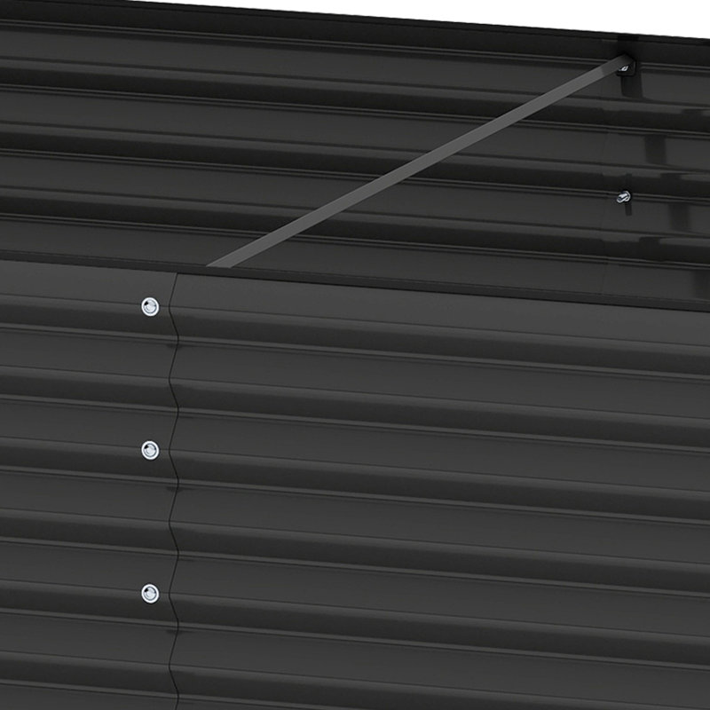 Metal Raised Garden Bed, 58cm H x 240cm W x 120cm D, Black