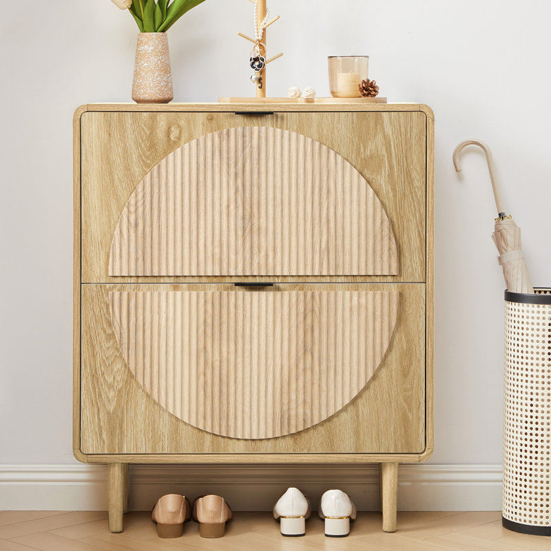 Armoire de rangement pour 12 paires de chaussures, Jaune
