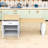 Kitchen Island with Extendable Dining Table, Built-in Charging Station and Lockable Wheels-105502193
