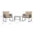 Beige 3-Piece Outdoor Rocking Chair Conversation Set with Cushions and Rope Accents