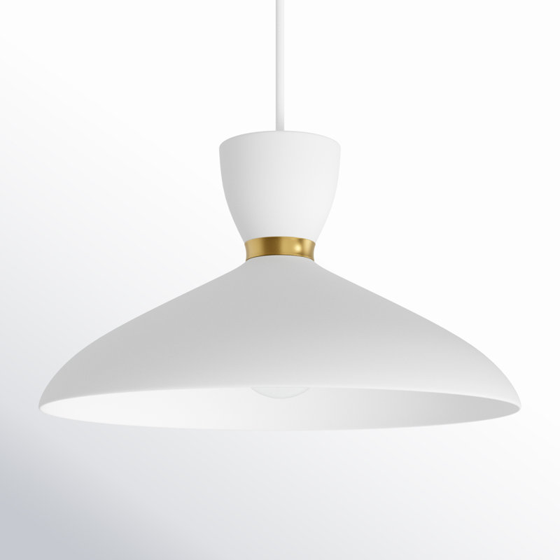 Ederle Bogota 1 - Light Dome Pendant, Satin Brass/White