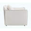 Chaise moderne en chenille beige avec coussin