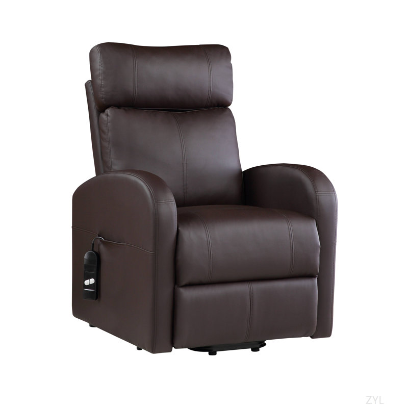Fauteuil inclinable électrique en cuir synthétique Ricardo, Brun