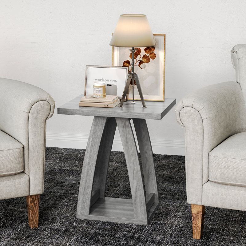 End Table With Storage, Gray, 2