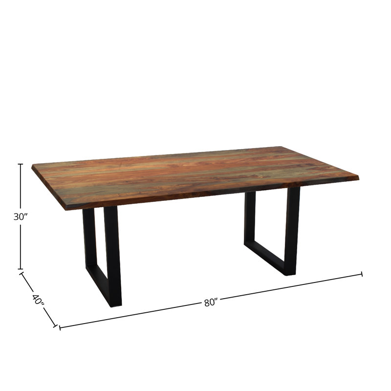 Table de salle à manger à bords droits Margary, Noir / Gris / Brun