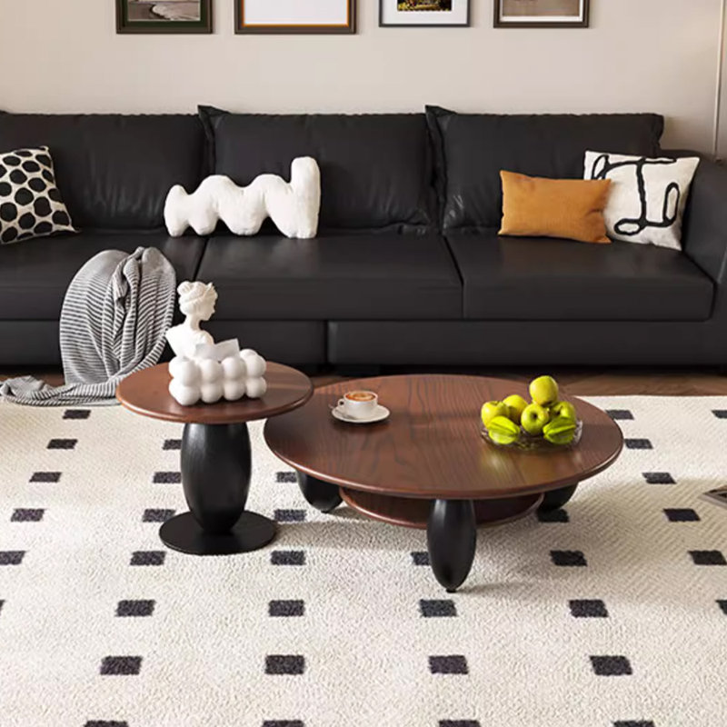 Light luxury retro solid wood coffee table
