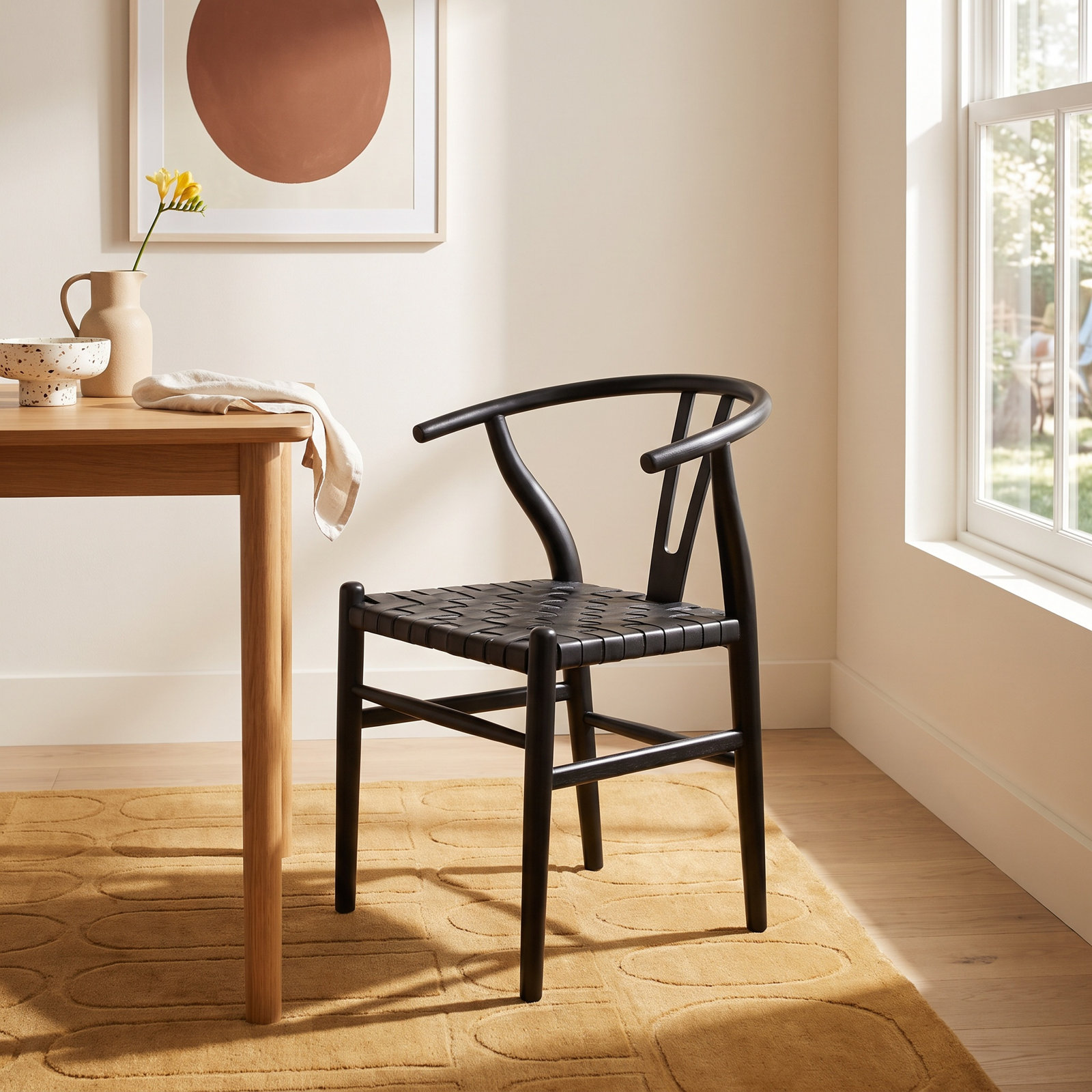 Fabien Teak Armchair, Black