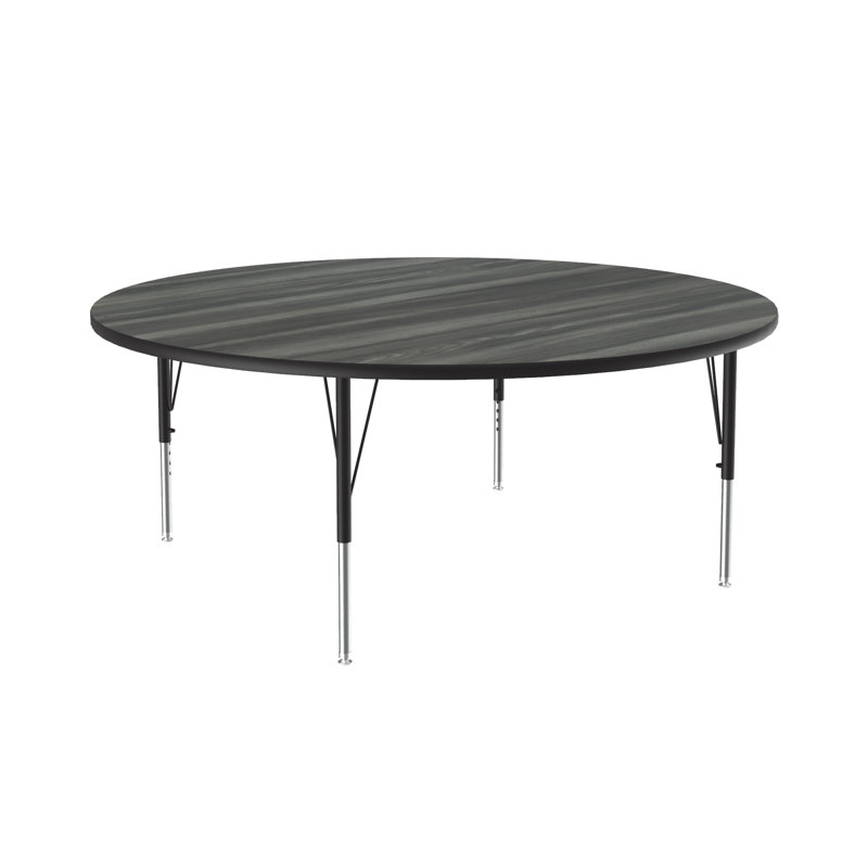 Table d'activité circulaire à hauteur ajustable, Bois flottant Nouvelle-Angleterre, H 29 po x L 60 po x l 60 po