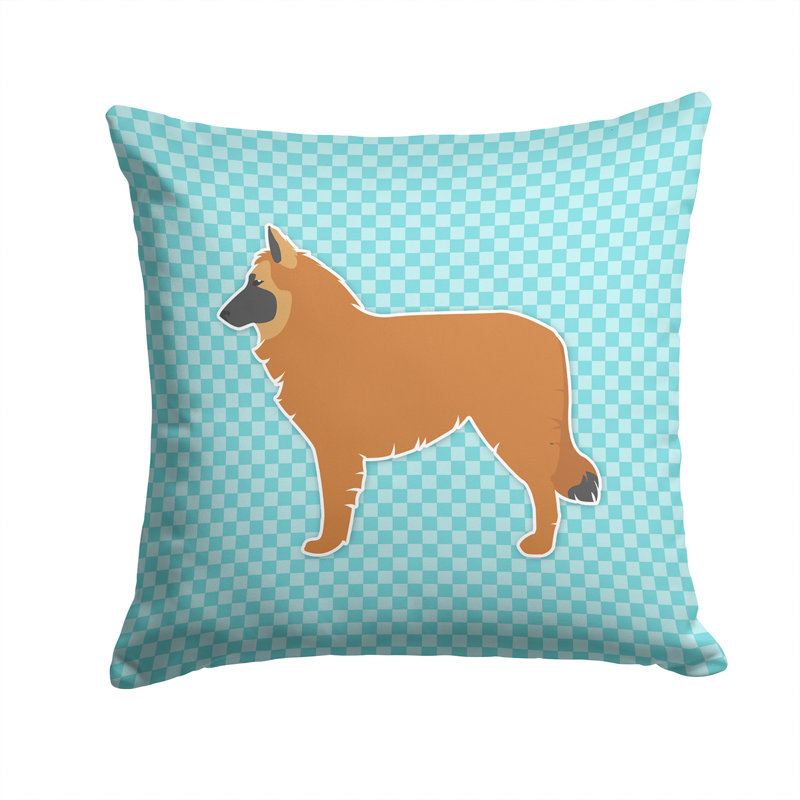 Coussin décoratif intérieur/extérieur belge berger, H 14 po x l 14 po x P 3 po, Bleu