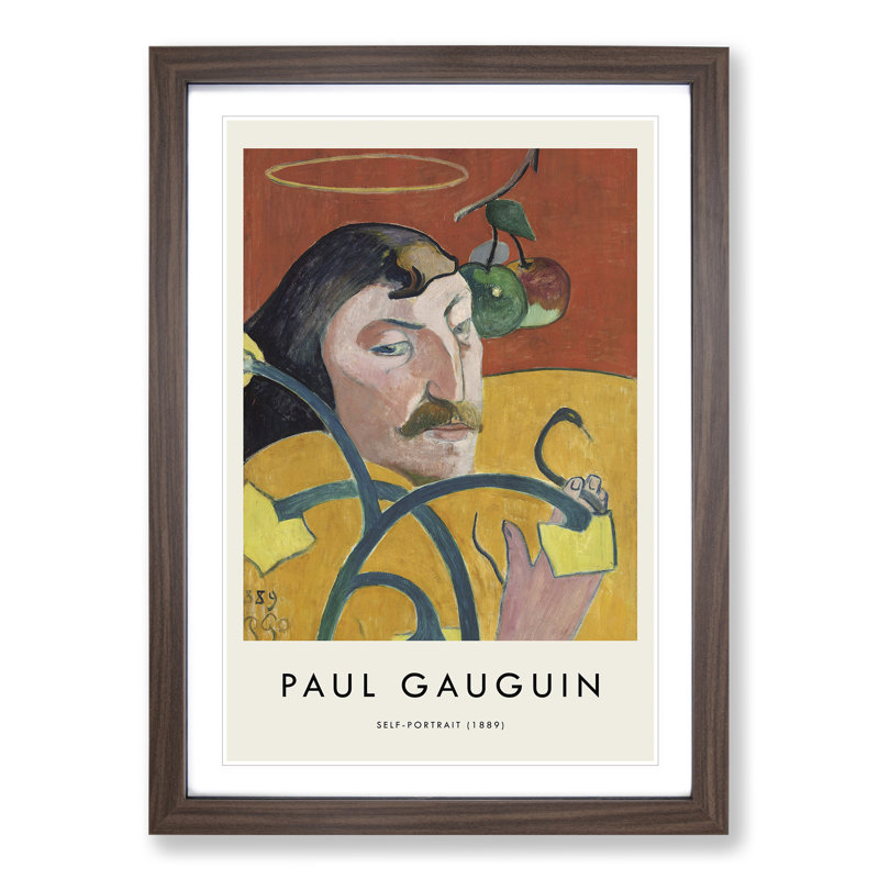 Self Portrait Vol.2 by Paul Gauguin - Picture Frame Painting, Walnut, 65cm H x 48cm W x 2cm D