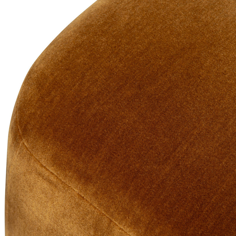 Bilbury Oval Ottoman-Taupe Shearling, Monte Tobacco Rayon/Viscose/Wool, Worrn Oak